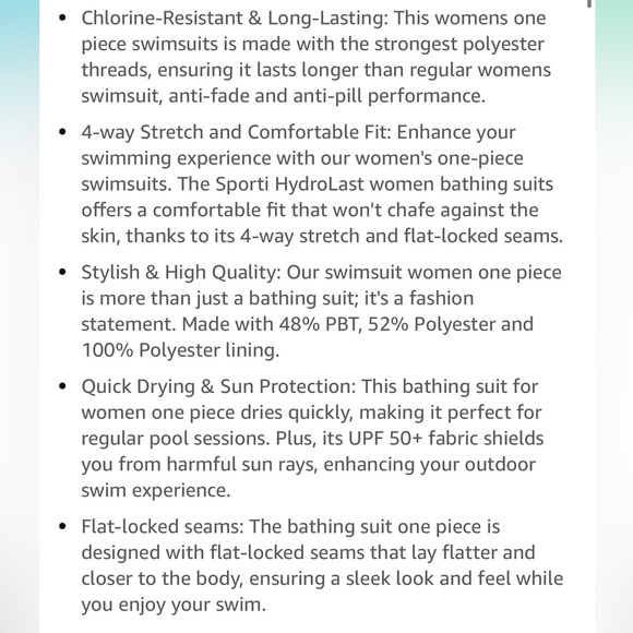 Sporti Thin Strap Athletic One Piece Swimsuit for Lap Swimming. Size S - Picture 11 of 11